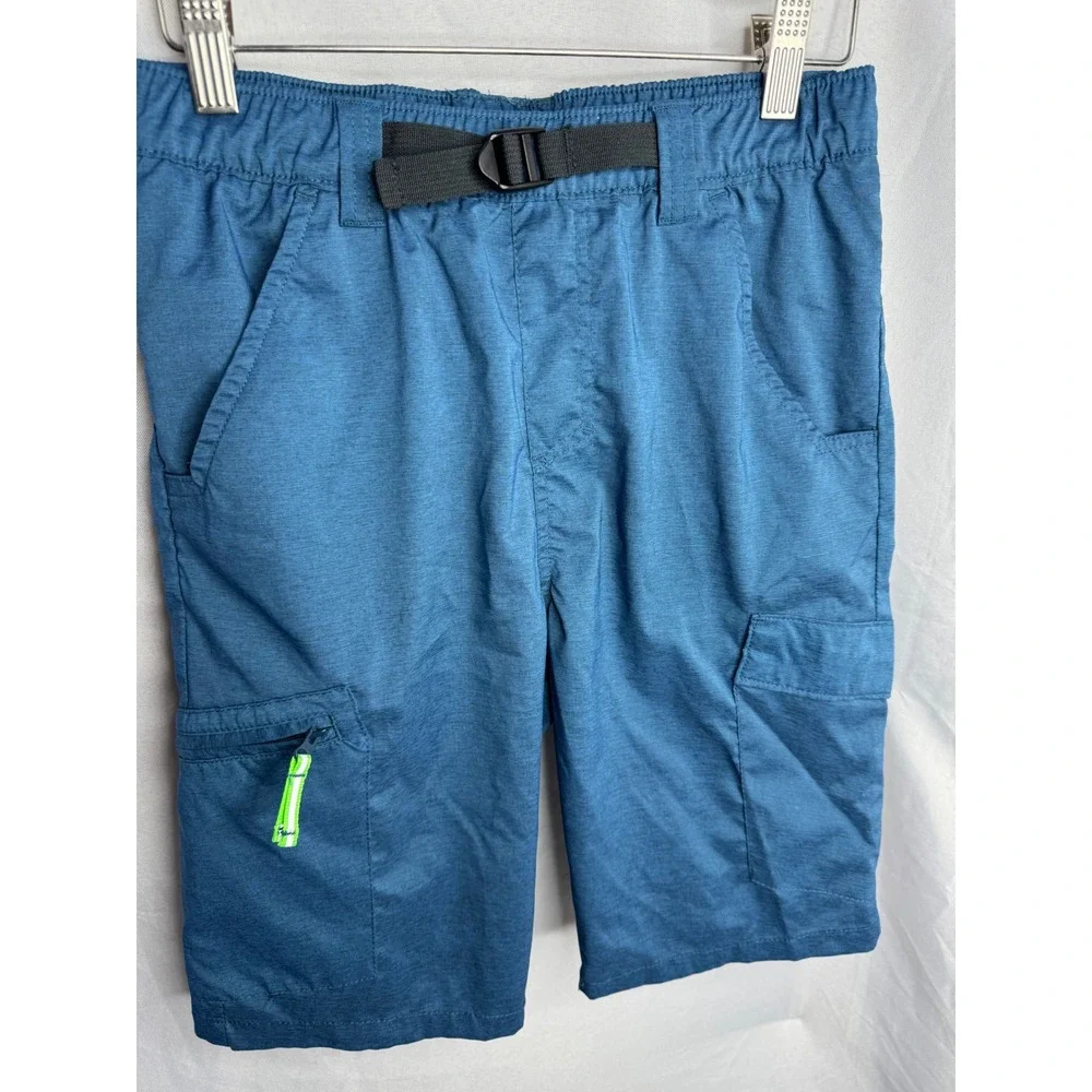Wrangler ATG Boys Blue Outdoor Cargo Shorts XL 14/16 Adjustable Belt 4TYBWDT